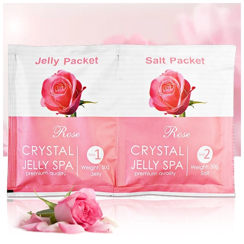 Hot Sale Jelly Pedi Packs Vegan Green Tea Rose Moisturizing Crystals Jelly Pedicure Spa Feet Bath Salt Soaking Foot Scrub