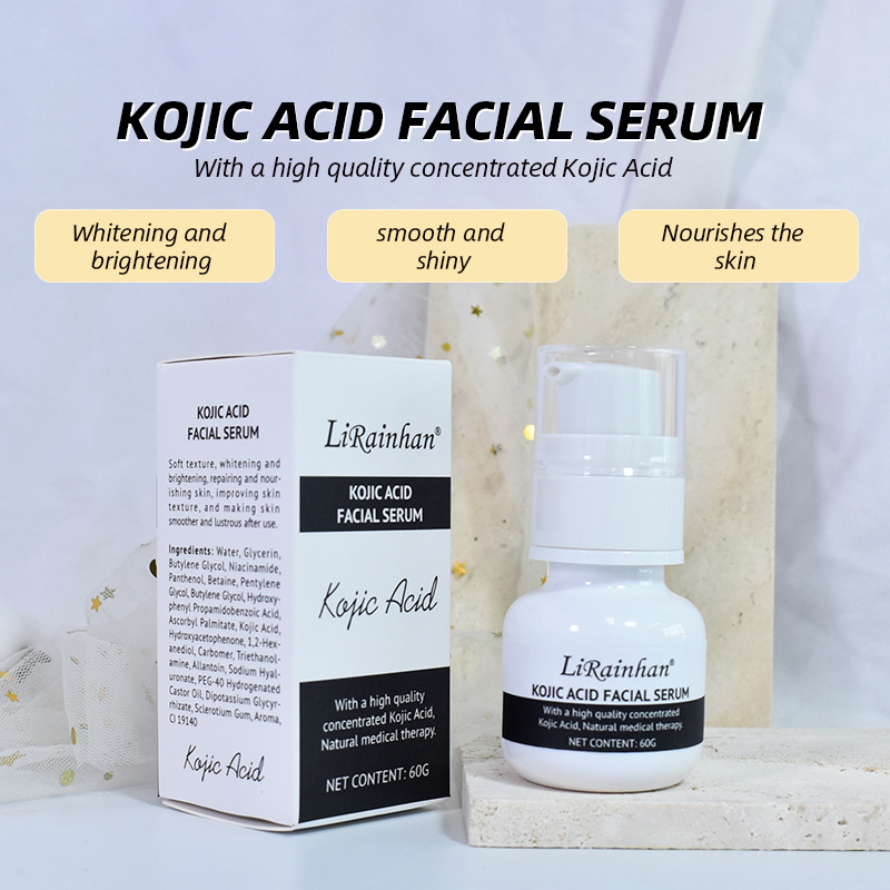 kojic acid whitening facial serum private label face melanin removal dissolve the skin black color