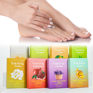 4 Steps Deluxe Pedicure Kit Foot Salt Soak Rough Dry Crack Feet Exfoliating Sugar Scrub