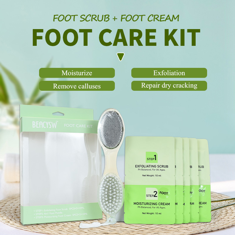 foot scrub foot cream skin care set for dry cracked feet moisturizing spa pedicure kit cosmetics manufacturer