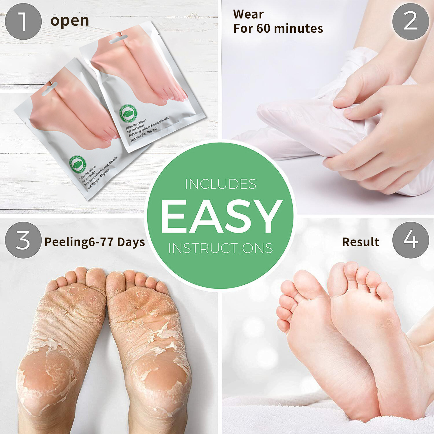 OEM Wholesale Cucumber Foot Peeling Mask Feet Exfoliating Callus Scrub Remove Dead Skin Silky Foot Mask Baby The Foot Mask