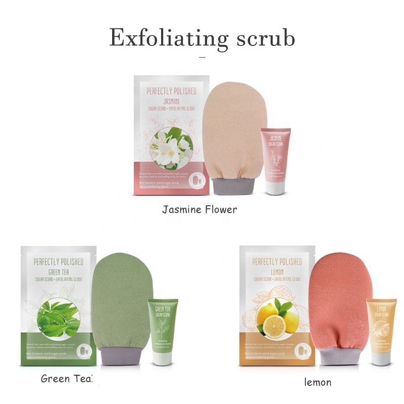 Deep Exfoliating Body Scrub and Exfoliating Glove Bundle for Body and Feet