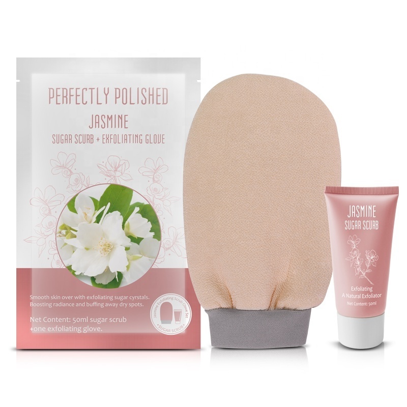 Deep Exfoliating Body Scrub and Exfoliating Glove Bundle for Body and Feet