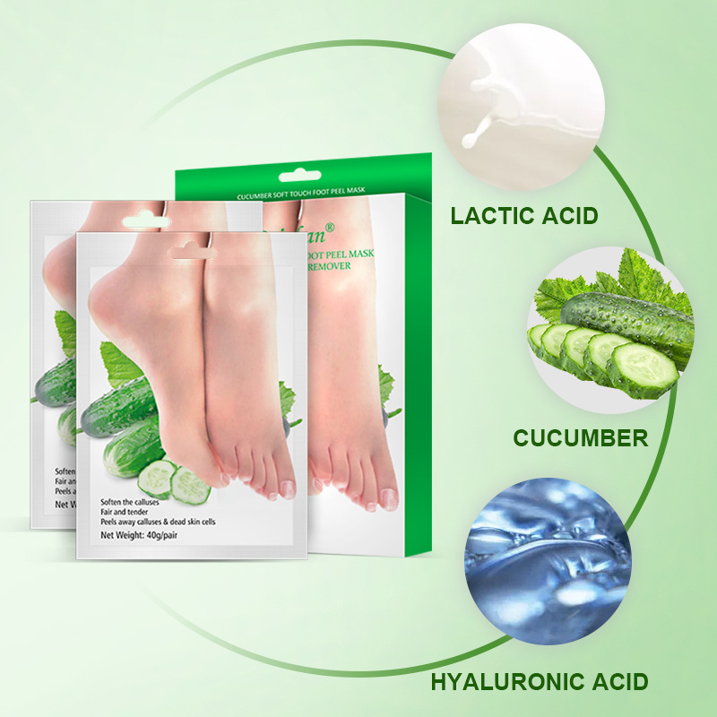 OEM Wholesale Cucumber Foot Peeling Mask Feet Exfoliating Callus Scrub Remove Dead Skin Silky Foot Mask Baby The Foot Mask