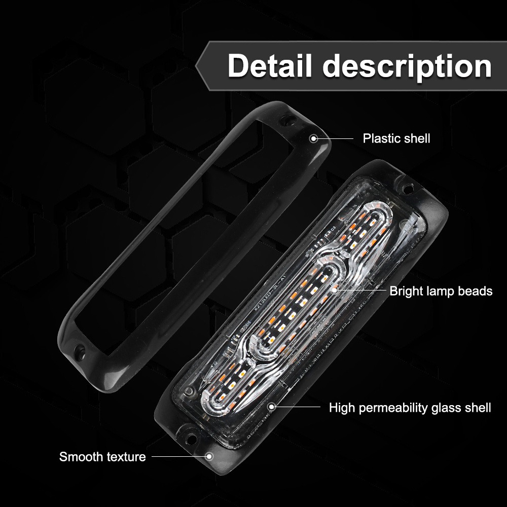 LED emergency side strobe marker grille flash Truck side lights12/24 volt 6 SMD steady and strobe flashing light