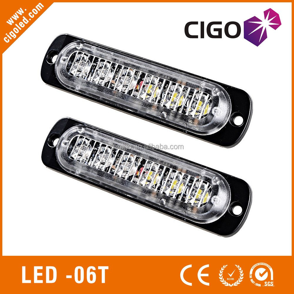 LED-06t Ultal thin design 6*3w truck led Strobe Light waterproof strobe light LED warning side flashing light