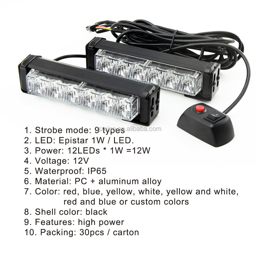 Wholesale led emergency vehicle warning lights LED-206 automotive strobe lights 12V amber strobe warning lights