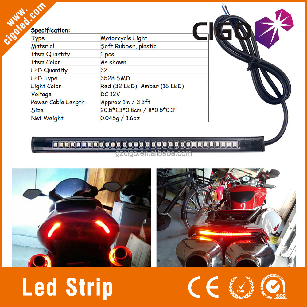 LED Strip 32 LED SMD3528 led LED Warning DC 12V soft strip motorcycle big lamp light flash light bar