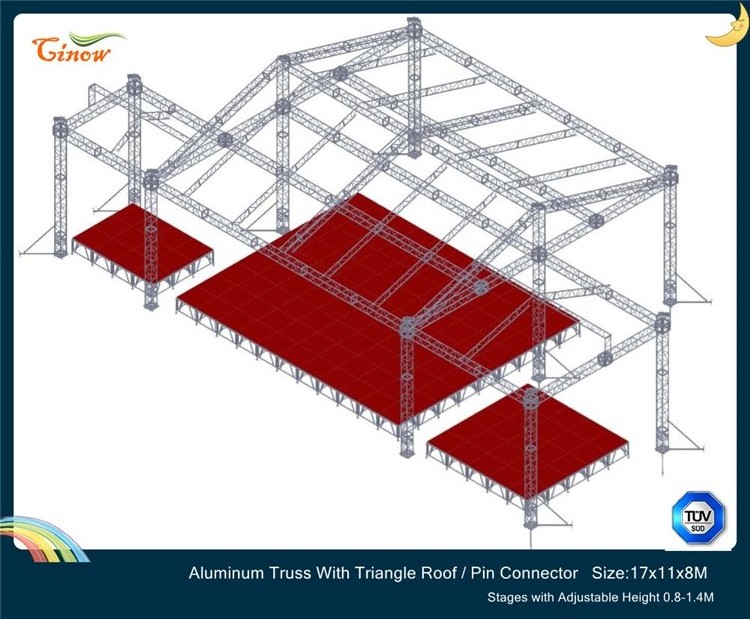 24x11x7M,12x8x7M,Spigot Aluminum Truss with Triangle Roof,lighting truss, stage,speaker truss