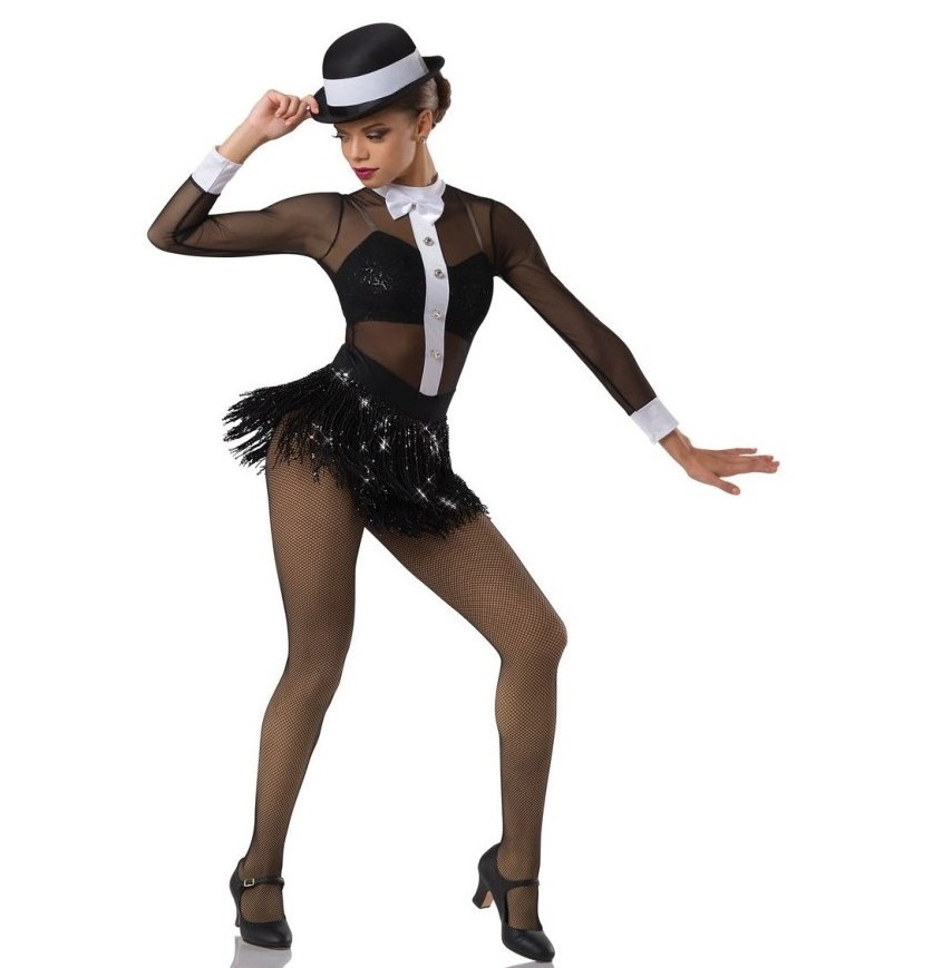 Sexy black wholesale jazz dance costumes for women frindge dress