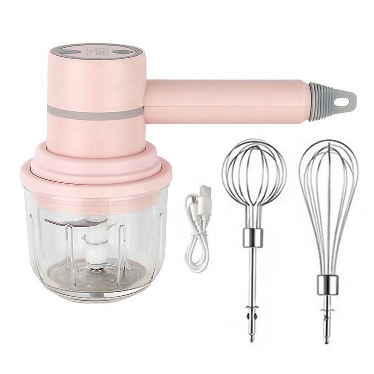 Household Kitchen 4 in 1 meat Mincer /garlic masher /wireless egg beater/hand mixer