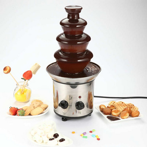 4 Tier Large Chocolate Melting Fountain Sales Pot Machine Stainless Steel Electric For Weddings Birthday Parties