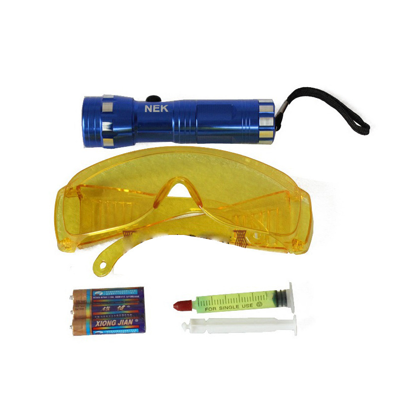 Auto Air Conditioner Flashlight Leak Detector Tool Car Ac Test Uv Protective Glasses Led Safety with Fluorescent Oil