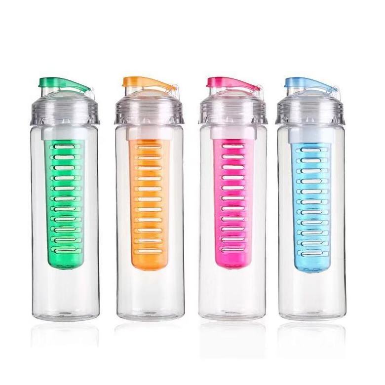 Best selling Reusable custom drink water bottles 700 ml hot sale factory plastic fruit infuser water bottle