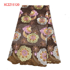 Colorful textile embroidery white cotton swiss voile lace fabric austria lace