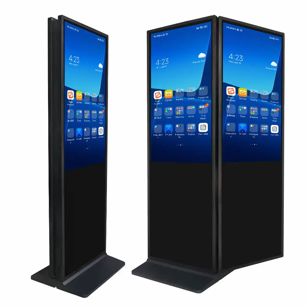 32 43 55 60 66 inch  interactive computer transparent oled display Floor Standing Digital Totem
 touch screen for Subway