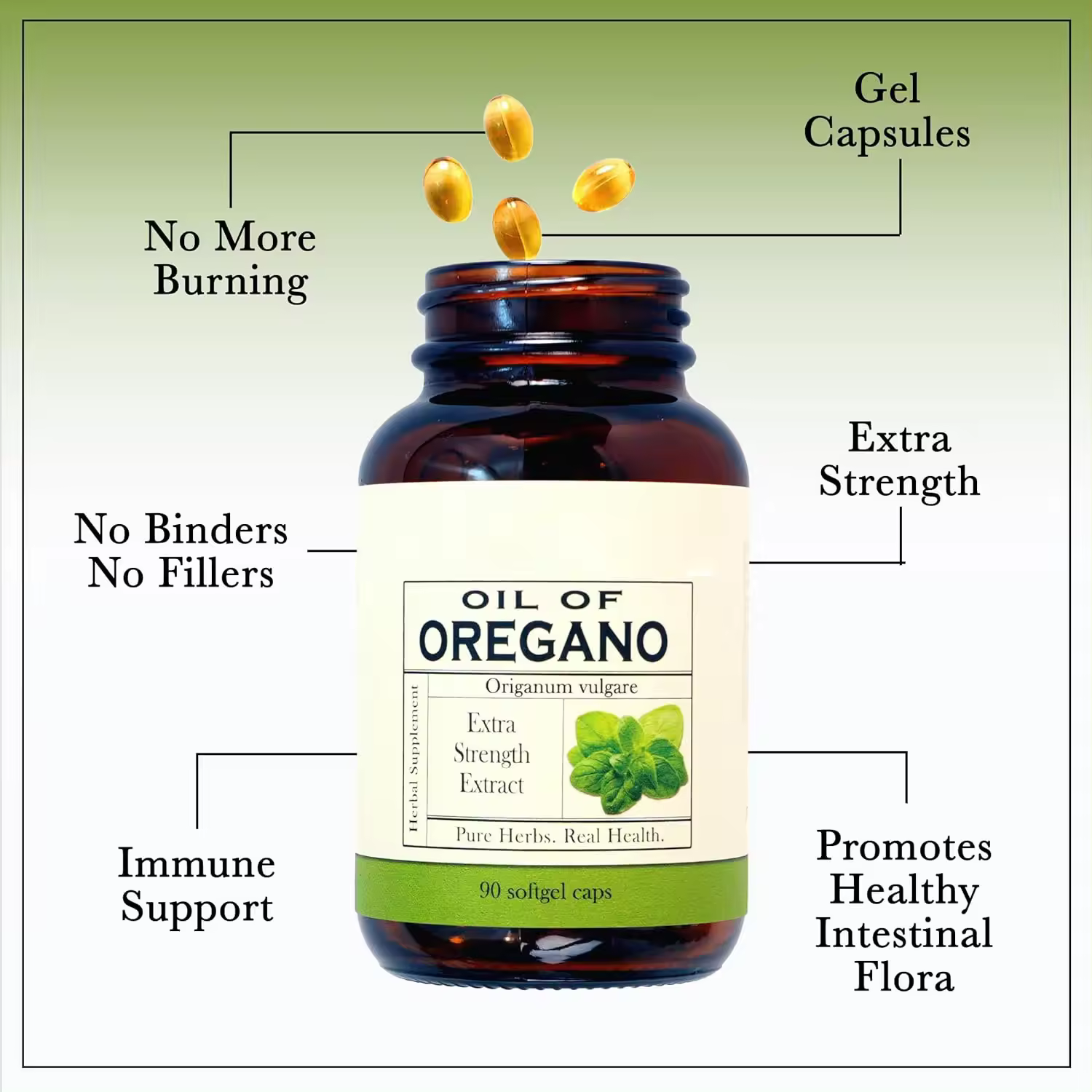 Food Grade Oregano Oil Softgels Capsules Promote Digestive Health Intestinal Flora Wholesale Bulk