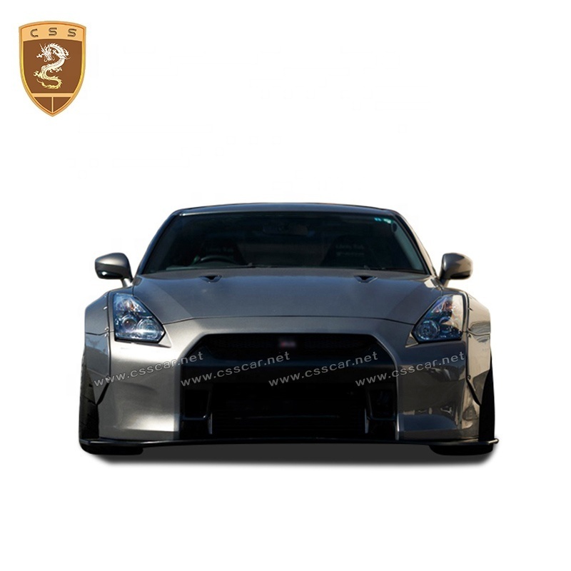 Carbon Fiber+Fiberglass Front Bumper Tail Spoiler Middle Grille Liberty Walk LB Style Body Kit For Gtr R35