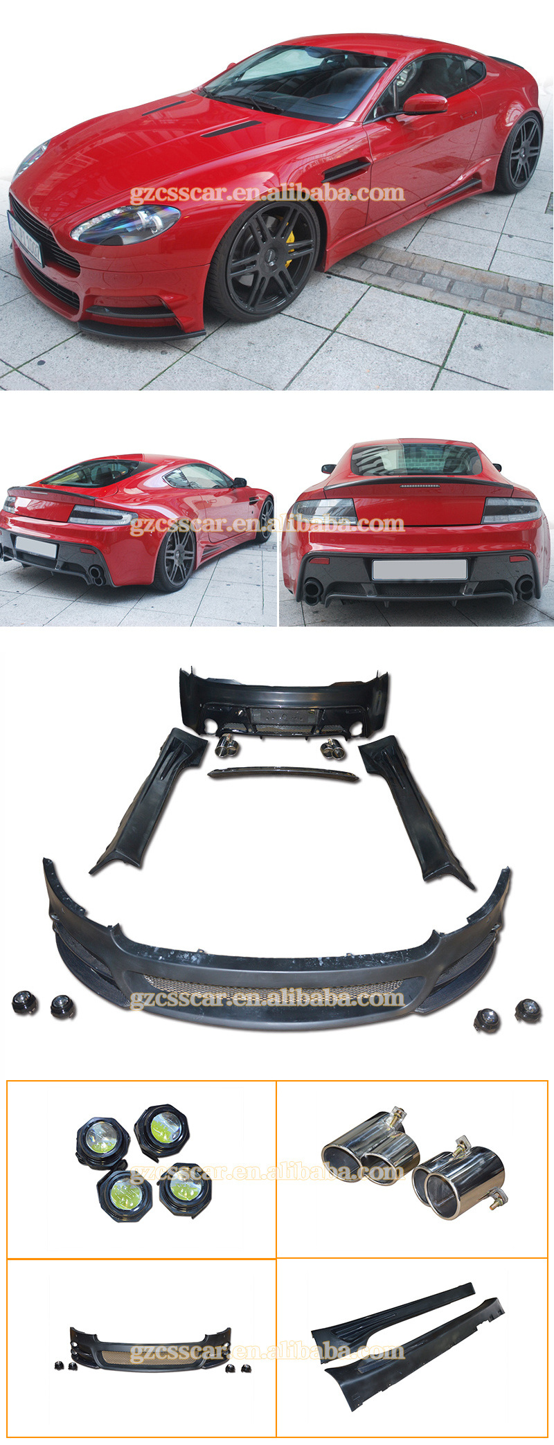 Upgrade To Msy Style Frp Material Body Kit For Aston Martin Vantage V8 Front Rear Bumper Tuning Parts