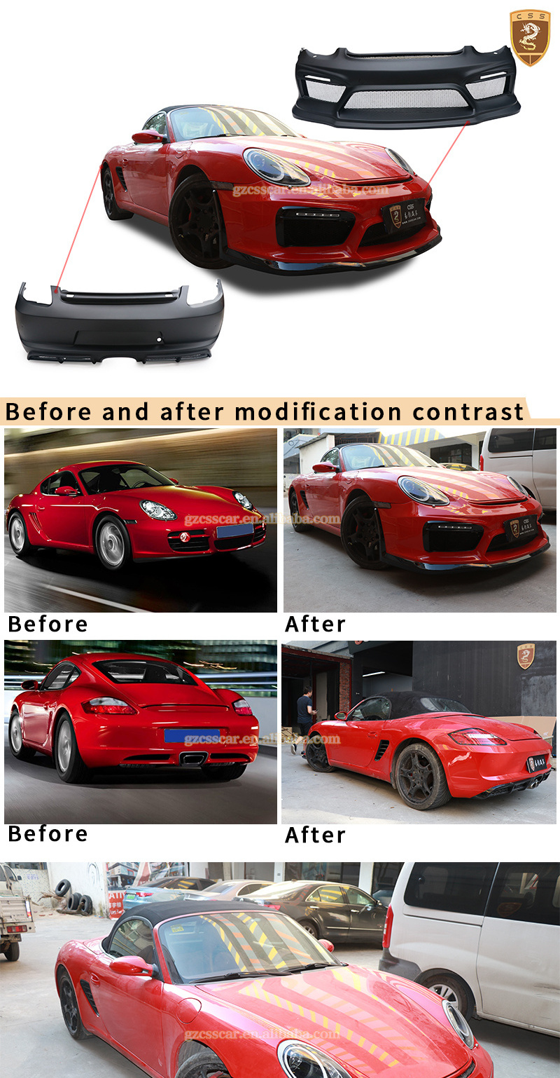 Car Bumper Front Bumpers Rear Spoiler Auto Parts Upgrade GT4 Body Kits For Porsche 987.1 Boxster