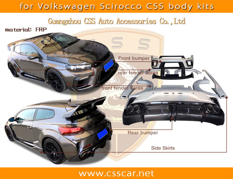 Aspec design wide bumper body kit for vw scirocco kit car body kits