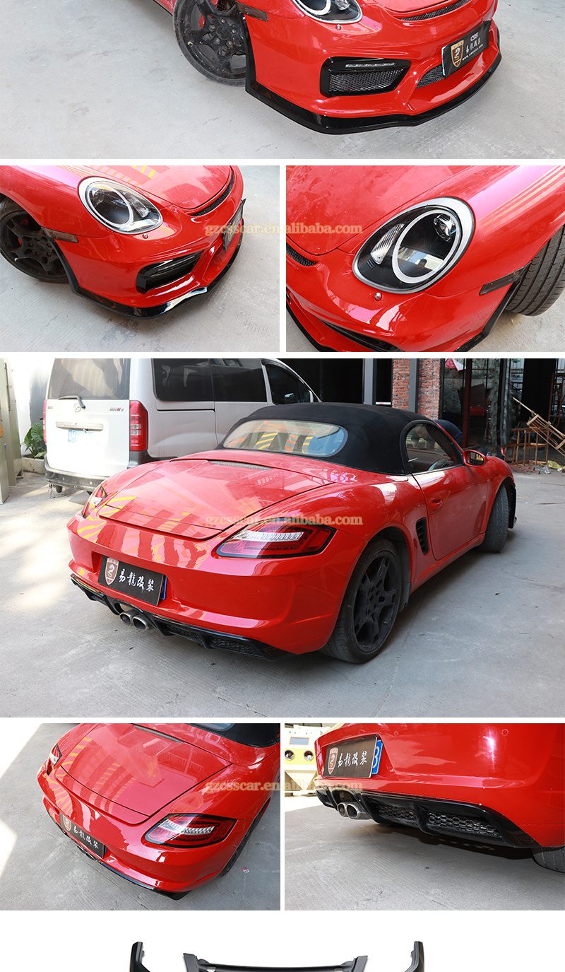 Car Bumper Front Bumpers Rear Spoiler Auto Parts Upgrade GT4 Body Kits For Porsche 987.1 Boxster