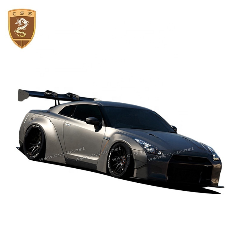 Carbon Fiber+Fiberglass Front Bumper Tail Spoiler Middle Grille Liberty Walk LB Style Body Kit For Gtr R35