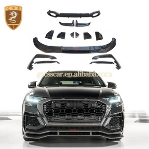 RSQ8 Upgrade Facelift AT Style Body Kit For Audi RSQ8 Front Lip Rear Diffuser Wide Fender Flares Dry Carbon Fiber Car Bodykit