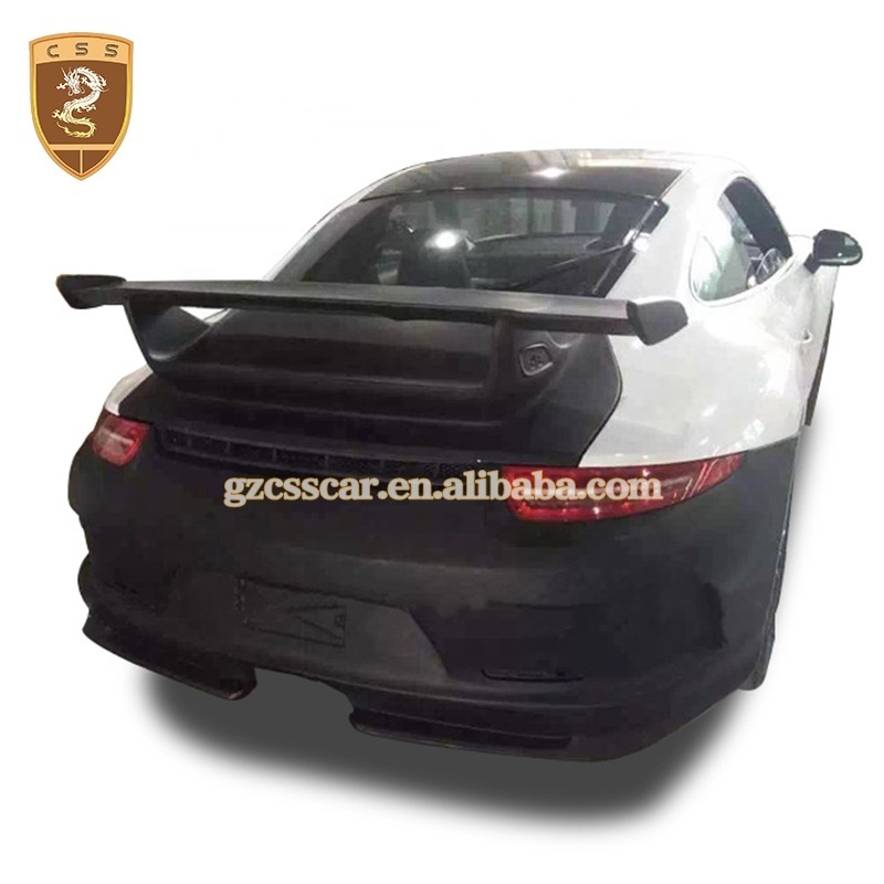 Cheapest Price Carbon Fiber+Fiberglass GT3 Style Car Rear Racing Spoiler Wing For Porsche 911 991 Carrera