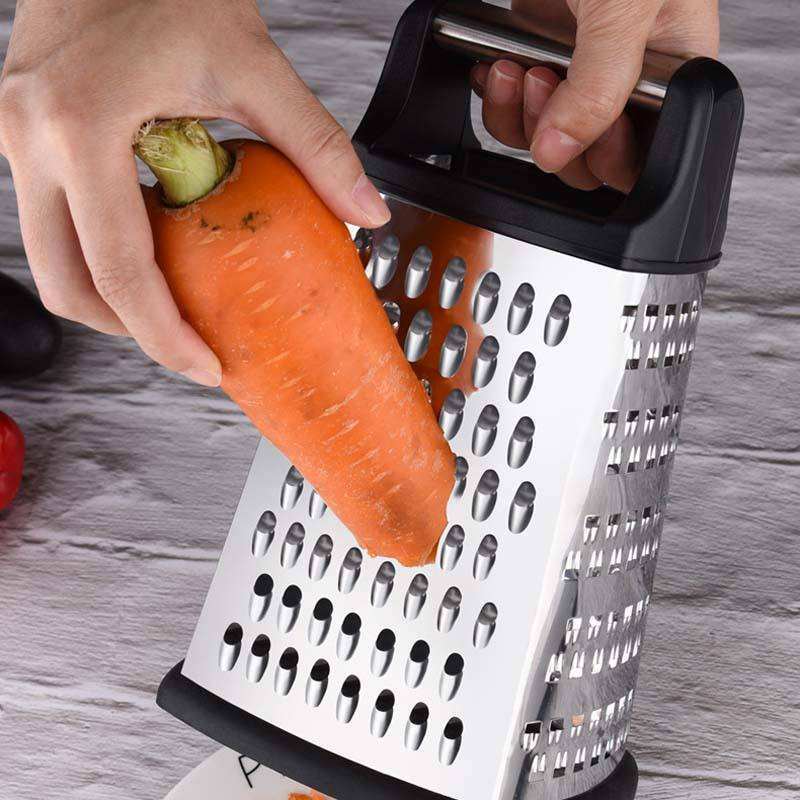 New Product vegetable cheese grater with stainless steel handle Vegetable Slicer Multi-functional Stainless Steel 4 Side grater