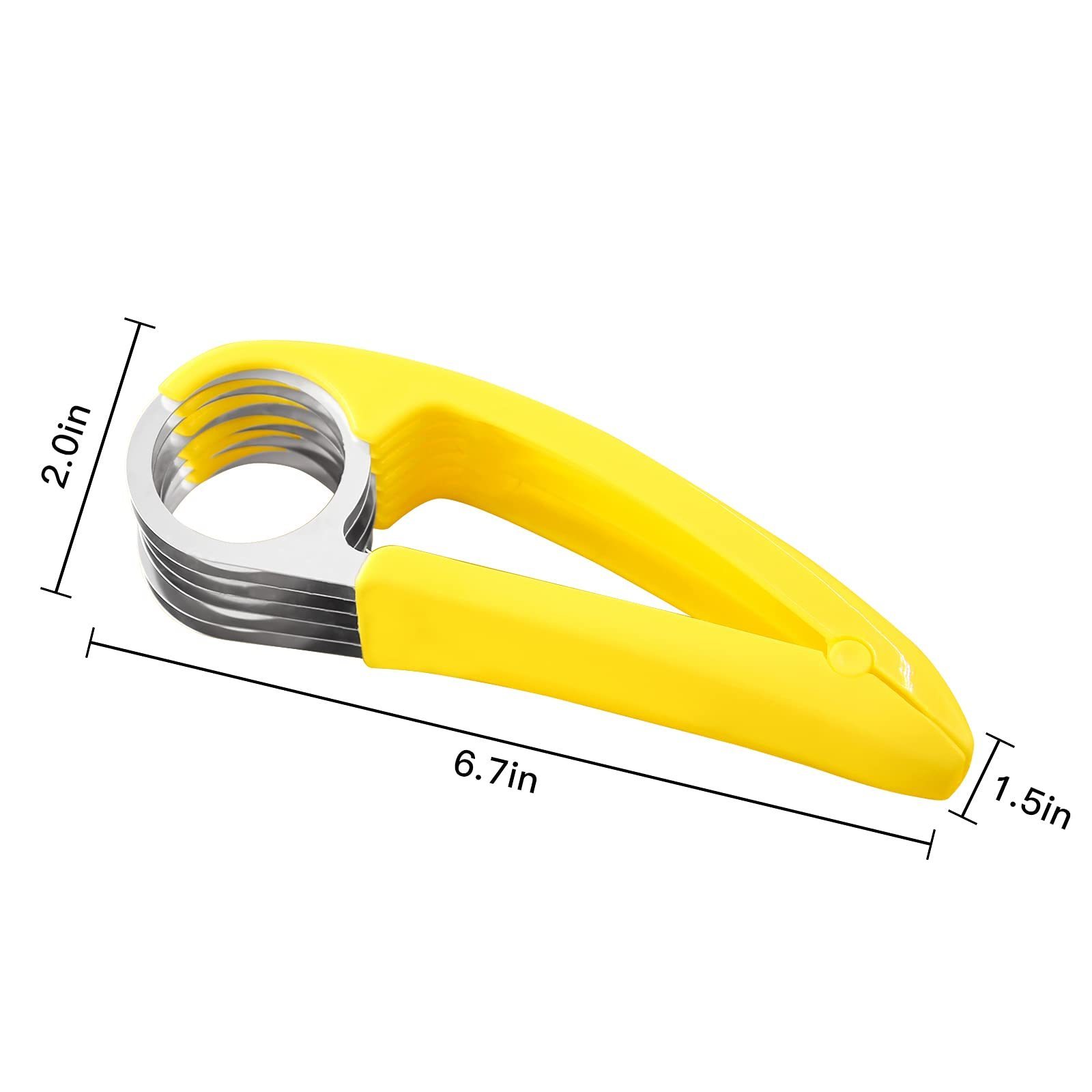 Banana Slicer,ABS + Stainless Steel Fruit and Vegetable Salad Peeler Cutter Kitchen Tools For Banana, Strawberry