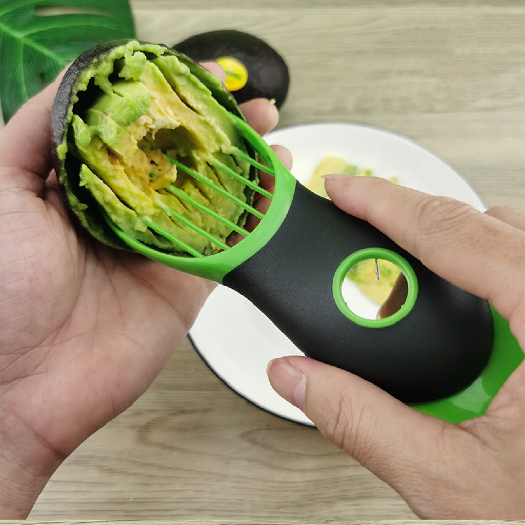 New Arrival Wholesale fruit core remover avocado knife slicer cutter  3 in 1 Avocado Remover Cutter Knife Avocado Slicer