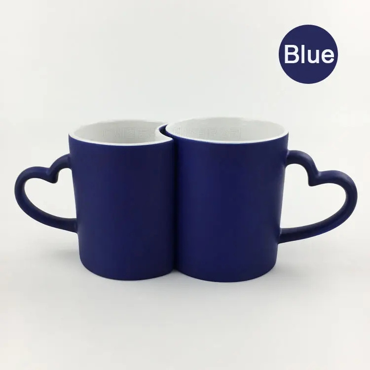 11oz Sublimation Couple Magic Mugs with Colorful Coated