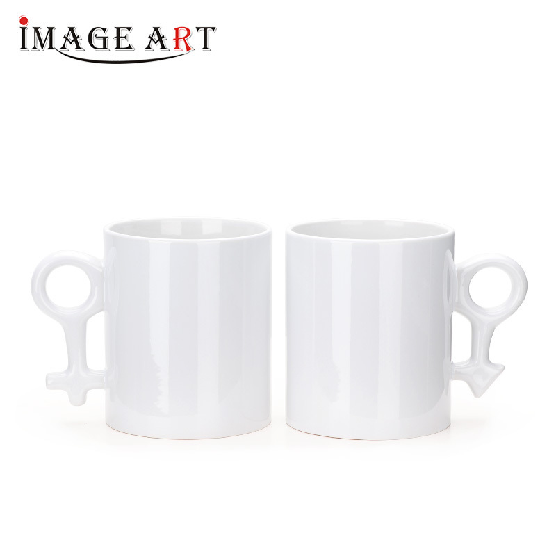 11OZ blank sublimation couple mugs white coated for heat transfer printing