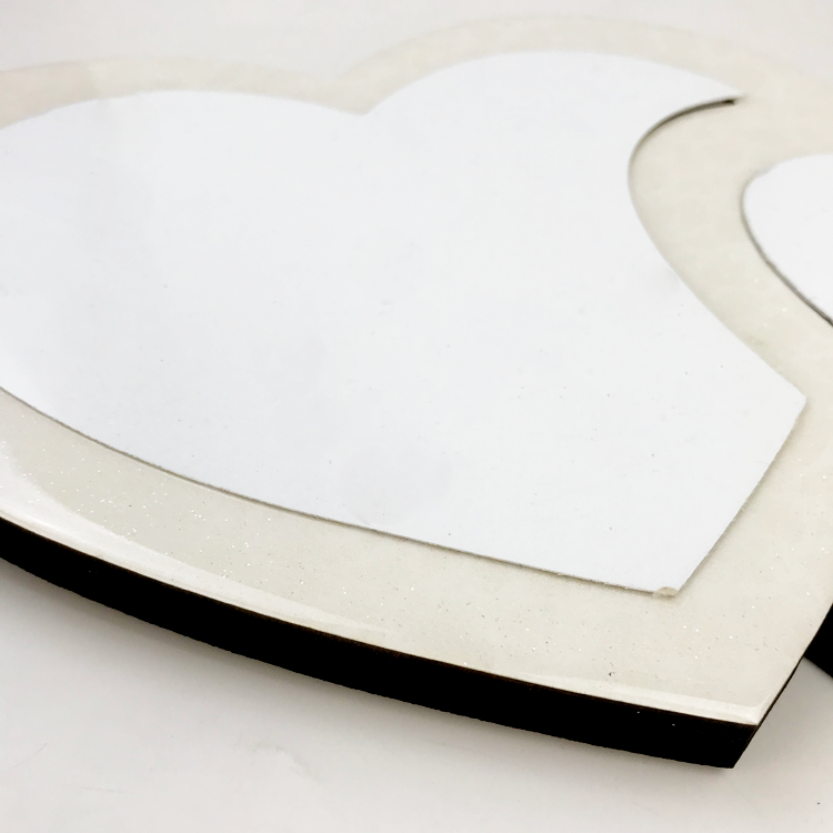 High Quality Sublimation Double Heart Shaped  MDF Globulite Wedding Picture Frame