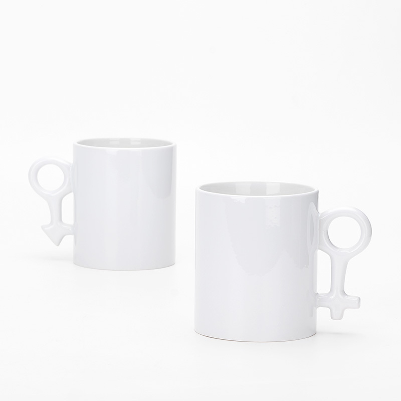 11OZ blank sublimation couple mugs white coated for heat transfer printing