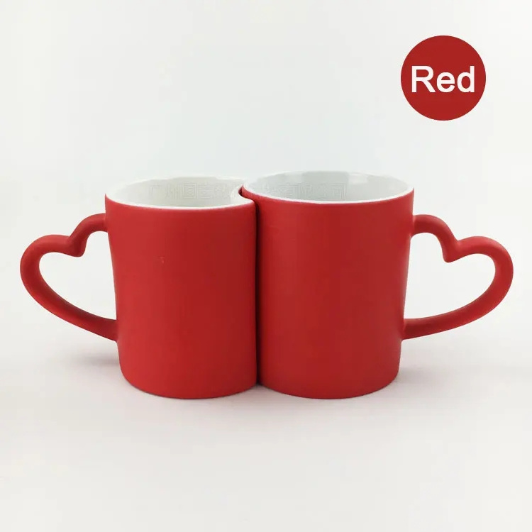 11oz Sublimation Couple Magic Mugs with Colorful Coated