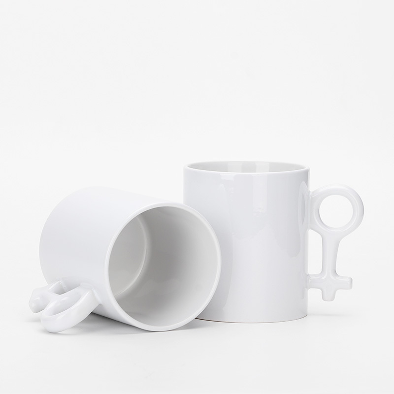 11OZ blank sublimation couple mugs white coated for heat transfer printing