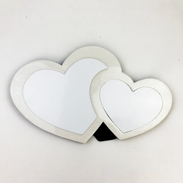 High Quality Sublimation Double Heart Shaped  MDF Globulite Wedding Picture Frame