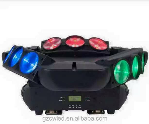 Laser light outdoor show equipment smart beam projector 3*3pcs spider full color rgb light