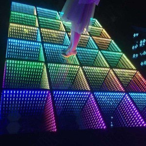 High Quality RGB Dance Tiles Panels Disco Night Club  Dmx Rgb Color 3d Infinity Mirror Led Dance Floor