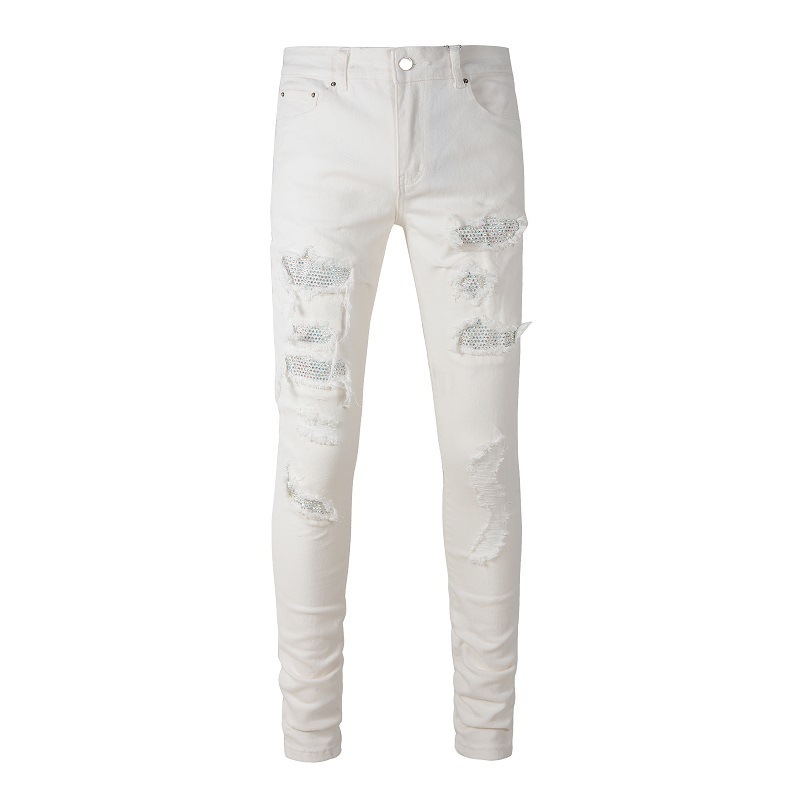 White Hole Arma Jeans Brand Pant Tapered Pants Men High Quality Brand Mens Designer Jeans