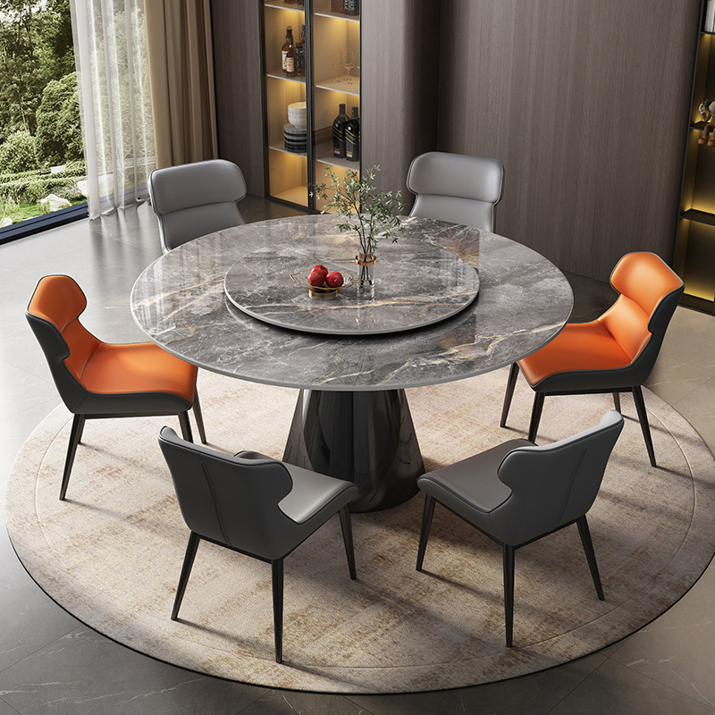 2024 New Designs Dining Room Furniture Marble Dining Table Round Dinning Table With Rotating Center