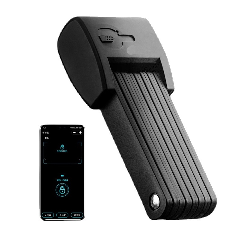 High Quality Bicycle Motorcycle Anti Theft Door Gate Folding Lock E-bike Bluetooth Fingerprint Key Lock