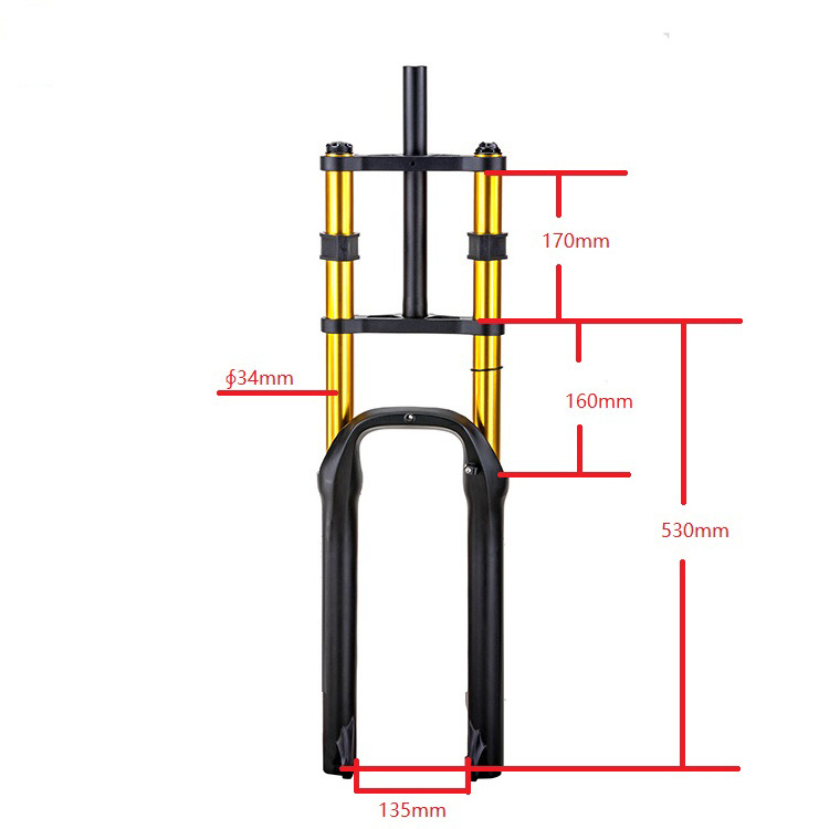 20/26/27.5/29 Inch Bicycle Forks Aluminum Double Crown Front Fork Cycling Parts Snow Bike Fat Tire Mountain Bike Fork