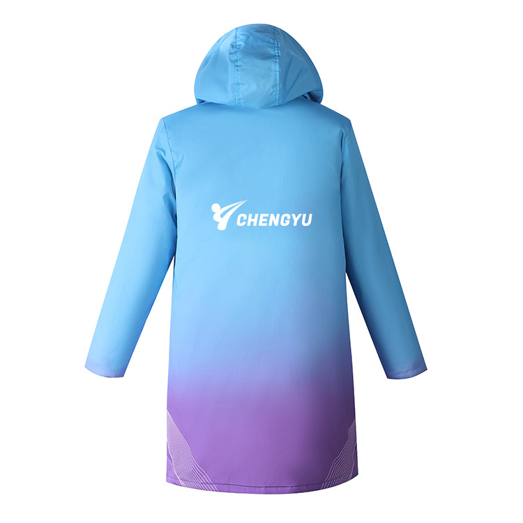 Custom Logo New Design Waterproof Swimming Parka Outdoor Coat Jacket With Hood Swim Changing Robe Women Warm Surf Poncho Parka