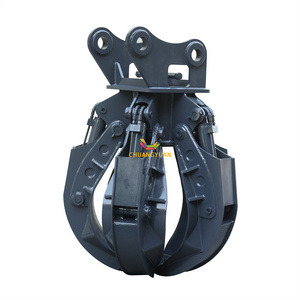 Customized 4-40 ton Excavator grab bucket with orange peal grapple metal scraps handler