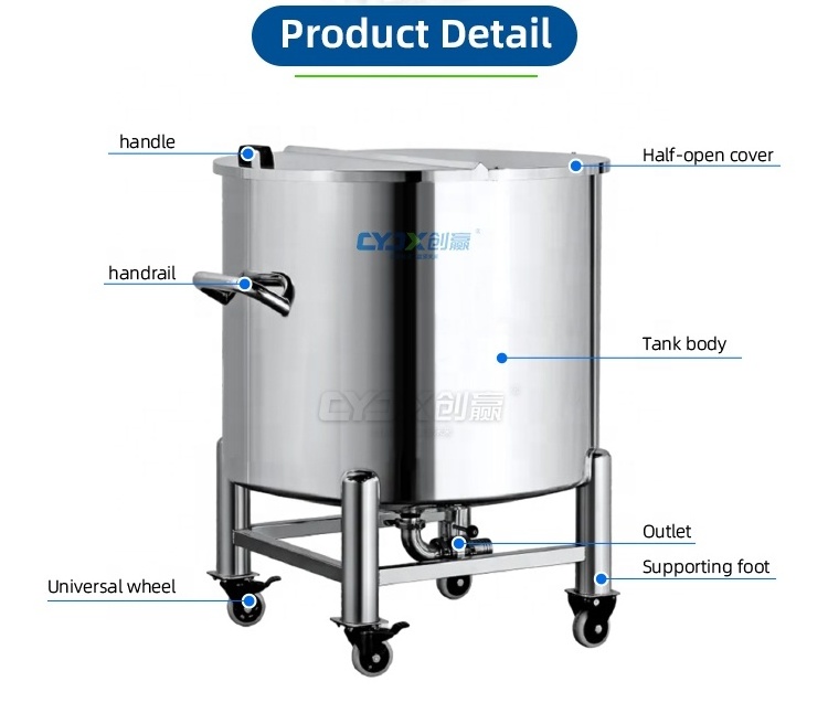 CYJX Custom Made SS Water Tanks For Sale Custom Sizes SS Tanks Liquid Storage 10L-500L Stainless Steel Tanks