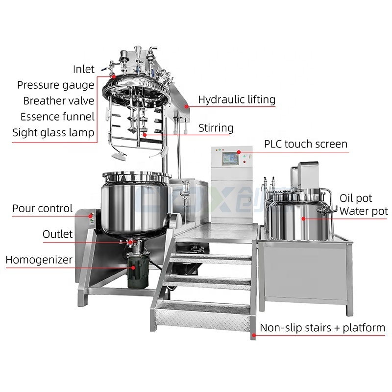 CYJX Sus316 Emulsifying Machine For Cosmetics 100l Emulsify Heat Tank Ritamulse Scg Emulsification Wax Cake Gel Emulsifier