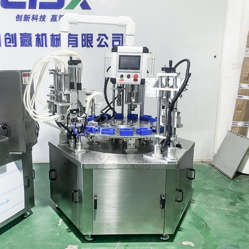 CYJX Linear Automatic Quick Fluidity Sauce Shampoo Lotion Bottle Washing Filling Capping And Sealing Machine